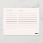 Boho Autumn Bohemian Recipe Kaart voor de bruid (Achterkant)