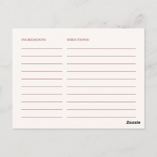 Boho Autumn Bohemian Recipe Kaart voor de bruid (Achterkant)