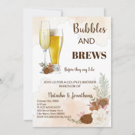 Boho Autumn Bubble & Brews Couples Shower Kaart