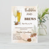 Boho Autumn Bubble & Brews Couples Shower Kaart (Staand voorkant)