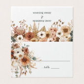 Boho Autumn Dried Flowers | Place Card Kaart (Buitenkant ongevouwen)