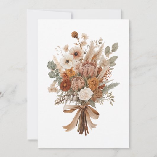 Boho Autumn Dried Flowers Wedding | Menu Kaart (Achterkant)