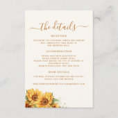 Boho autumn fall floral wedding guest details informatiekaartje (Voorkant)