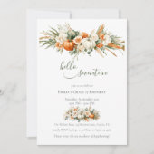 Boho Autumn Floral Arrangement Birthday Kaart (Voorkant)