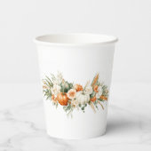 Boho Autumn Floral Arrangement Paper cup Papieren Bekers (Achterkant)