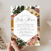 Boho Autumn Floral Baby shower Kaart
