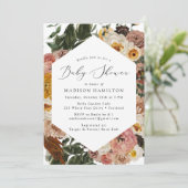 Boho Autumn Floral Baby shower Kaart (Staand voorkant)