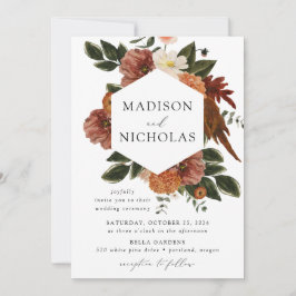 Boho Autumn Floral Lijst Wedding Kaart