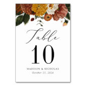 Boho Autumn Floral Personalized Wedding Kaart (Voorkant)