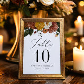 Boho Autumn Floral Personalized Wedding Kaart