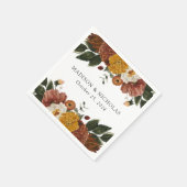 Boho Autumn Floral Personalized Wedding Servet (Hoek)