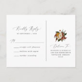 Boho Autumn Floral RSVP Briefkaart (Achterkant)