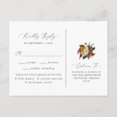 Boho Autumn Floral RSVP met Briefkaart van de Keuz (Achterkant)