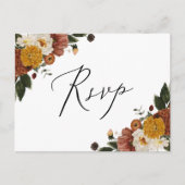 Boho Autumn Floral RSVP met Briefkaart van de Keuz (Voorkant)
