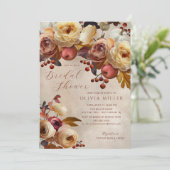 Boho Autumn Floral Vrijgezellenfeest Kaart (Staand voorkant)