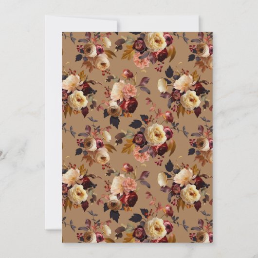 Boho Autumn Floral Vrijgezellenfeest Kaart (Achterkant)