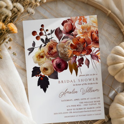 Boho Autumn Floral Vrijgezellenfeest Kaart