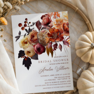 Boho Autumn Floral Vrijgezellenfeest Kaart