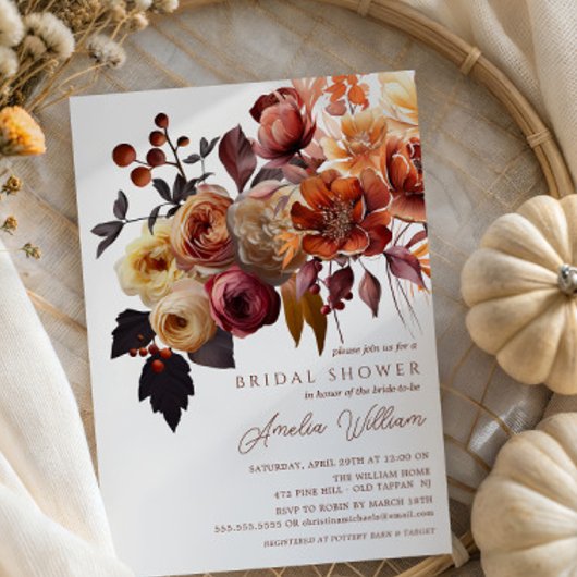 Boho Autumn Floral Vrijgezellenfeest Kaart