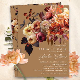 Boho Autumn Floral Vrijgezellenfeest Kaart