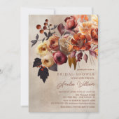 Boho Autumn Floral Vrijgezellenfeest Kaart (Voorkant)