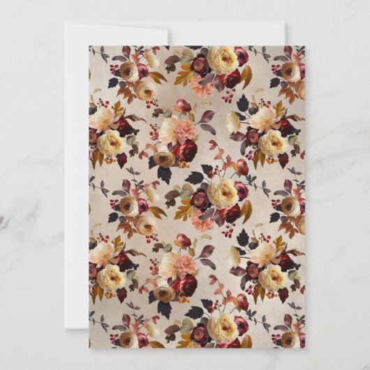 Boho Autumn Floral Vrijgezellenfeest Kaart (Achterkant)