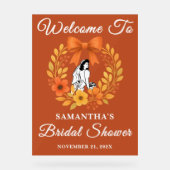 Boho Autumn Floral Vrijgezellenfeest Welkom Acryl Bord (Voorkant)