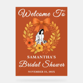 Boho Autumn Floral Vrijgezellenfeest Welkom Acryl Bord