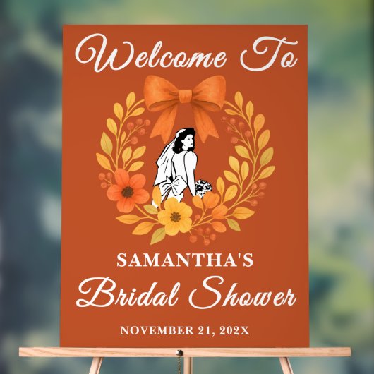 Boho Autumn Floral Vrijgezellenfeest Welkom Acryl Bord (Neutraal)