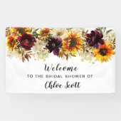 Boho Autumn Floral Vrijgezellenfeest Welkom Spandoek (Horizontaal)