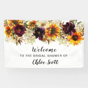 Boho Autumn Floral Vrijgezellenfeest Welkom Spandoek