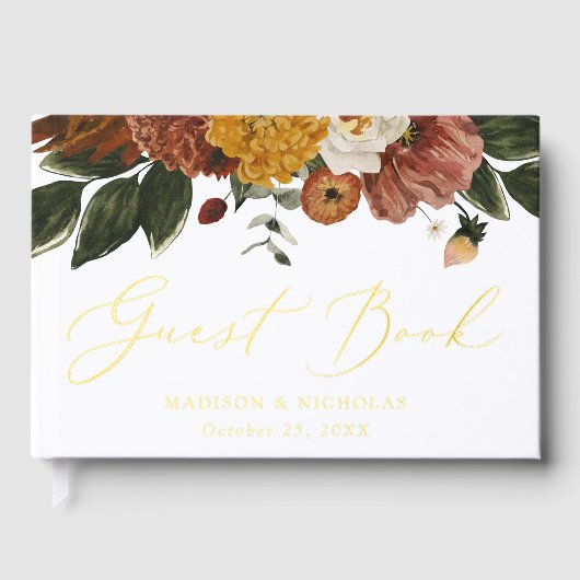 Boho Autumn Floral Wedding Gastenboek (Voorkant)