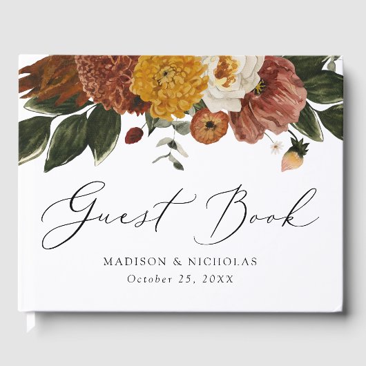 Boho Autumn Floral Wedding Gastenboek (Voorkant)