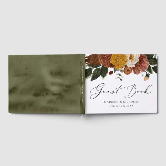 Boho Autumn Floral Wedding Gastenboek (Volledig)