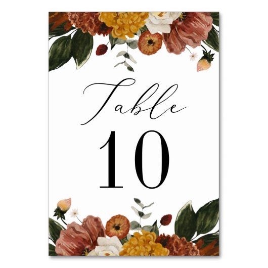 Boho Autumn Floral Wedding Kaart (Voorkant)