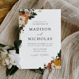 Boho Autumn Floral Wedding Kaart