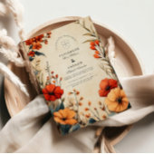 Boho Autumn Floral Wedding Kaart