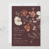Boho Autumn Floral Wedding Save The Date (Voorkant)