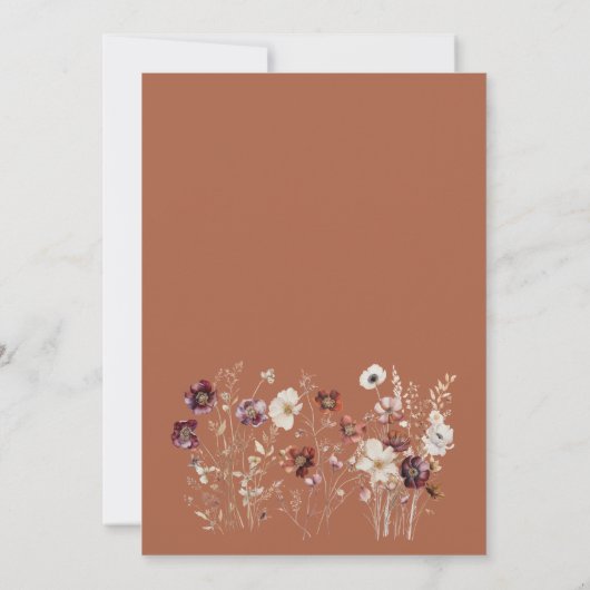 Boho Autumn Floral Wedding Save The Date (Achterkant)