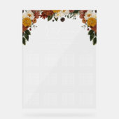 Boho Autumn Floral Wedding Seating Chart Acryl Bord (Voorkant)