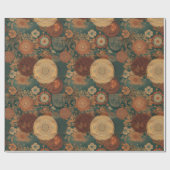 Boho Autumn Flowers Designer Cadeaupapier (Vlak)