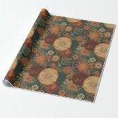 Boho Autumn Flowers Designer Cadeaupapier (Uitgerold)