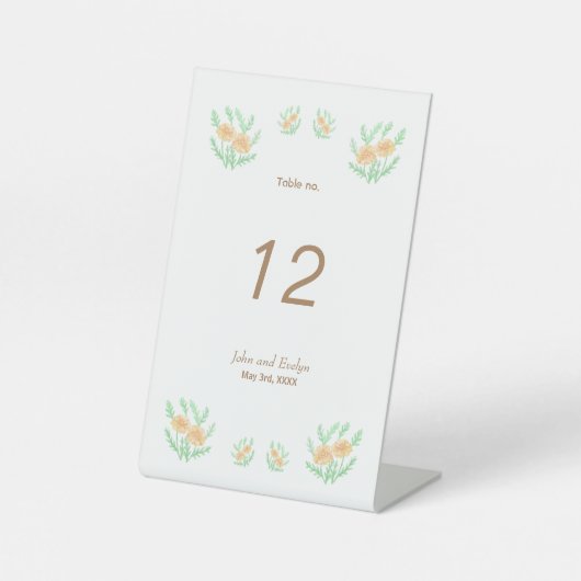 Boho Autumn Flowers Pedestal Sign Reclamebord Met Voetstuk (Voorkant)