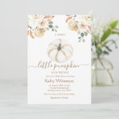 Boho Autumn Herfst Floral Pumpkin Baby shower Kaart (Staand voorkant)
