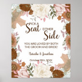 Boho Autumn kiest een stoel aan weerszijden bruilo Poster (Voorkant)