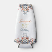 Boho Autumn laat 50e verjaardag gepersonaliseerde  Flesjeskoeler (Voorkant)