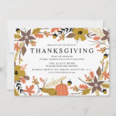 Boho Autumn laat Thanksgiving uitnodigen Kaart (Voorkant)
