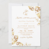 Boho Autumn Leafs | Botanische bruiloft Kaart (Voorkant)