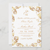 Boho Autumn Leafs | Elegant Wedding Kaart (Voorkant)