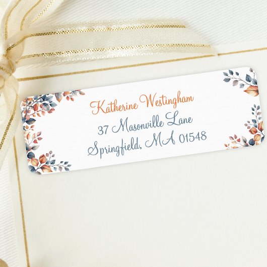 Boho Autumn Leaves Retour Adreslabels Set Etiket